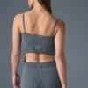 Débardeur à bretelles en maille denim - Gris acier/Anthracite