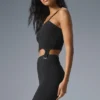 Débardeur à bretelles en maille denim - Noir/Anthracite