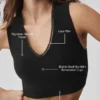Débardeur à bretelles et soutien-gorge intégré Alosoft Affection à col en V - Noir