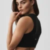 Débardeur à bretelles et soutien-gorge intégré Alosoft Affection à col en V - Noir