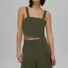 Débardeur court Dreamscape - Vert olive