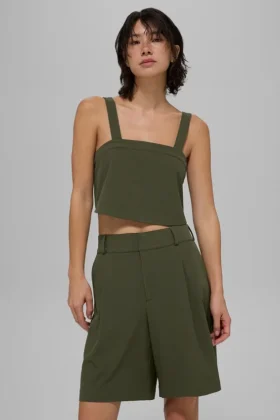 Débardeur court Dreamscape - Vert olive