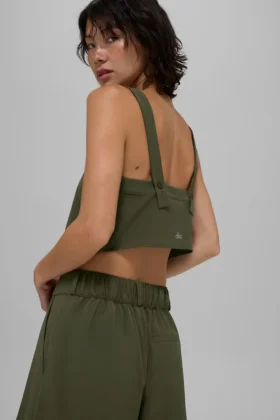 Débardeur court Dreamscape – Vert olive