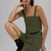 Débardeur court Dreamscape - Vert olive