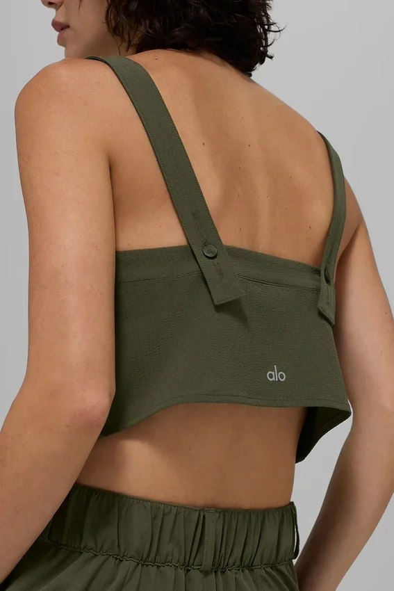 Débardeur court Dreamscape - Vert olive