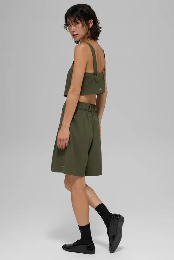 Débardeur court Dreamscape - Vert olive