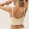 Débardeur court en soie et cachemire « Heat Wave » - Beige sable
