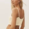 Débardeur court en soie et cachemire « Heat Wave » - Beige sable