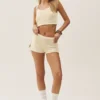 Débardeur court en soie et cachemire « Heat Wave » - Beige sable