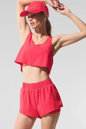 Débardeur court Sport Star – Rouge bonbon
