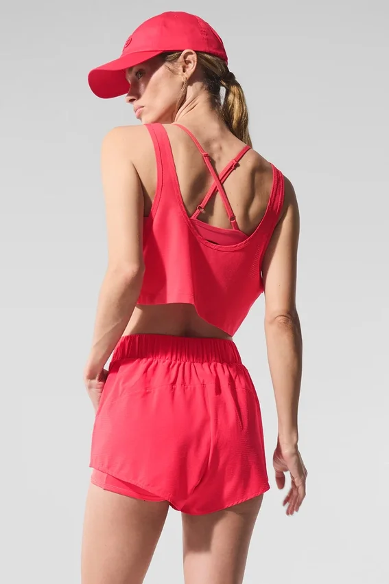 Débardeur court Sport Star - Rouge bonbon