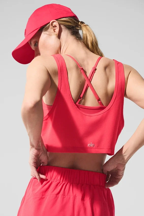 Débardeur court Sport Star - Rouge bonbon