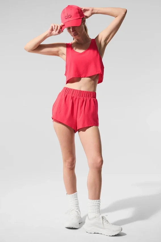 Débardeur court Sport Star - Rouge bonbon