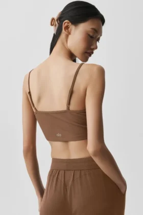 Débardeur « Delicate Lounge » à côtes – Marron « Sun Kissed »