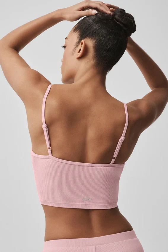 Débardeur « Delicate Lounge » à côtes – Rose vintage