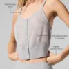 Débardeur en cachemire transparent – Gris chiné athlétique