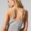 Débardeur en cachemire transparent – Gris chiné athlétique