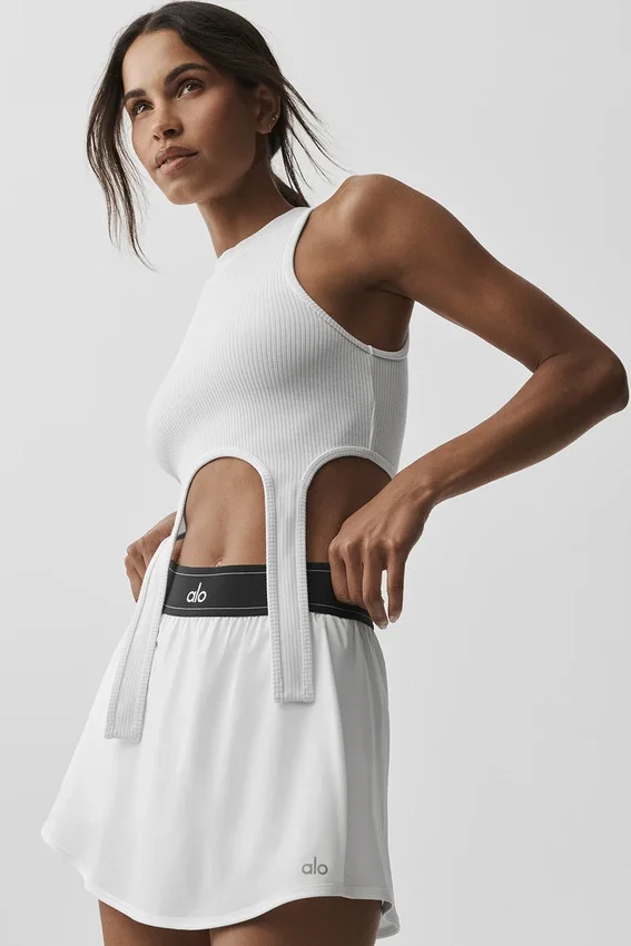 Débardeur Flaunt en tissu de bien-être côtelé - Blanc