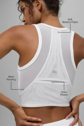 Débardeur Front Runner en maille – Blanc