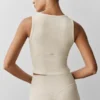 Débardeur Henley en modal côtelé - Gris chiné