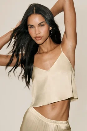 Débardeur Radiance en mélange de soie - Beige sable