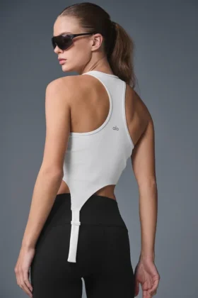 Débardeur Revelation en tissu côtelé Alosoft – Blanc