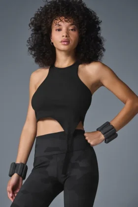 Débardeur Revelation en tissu Ribbed Alosoft – Noir