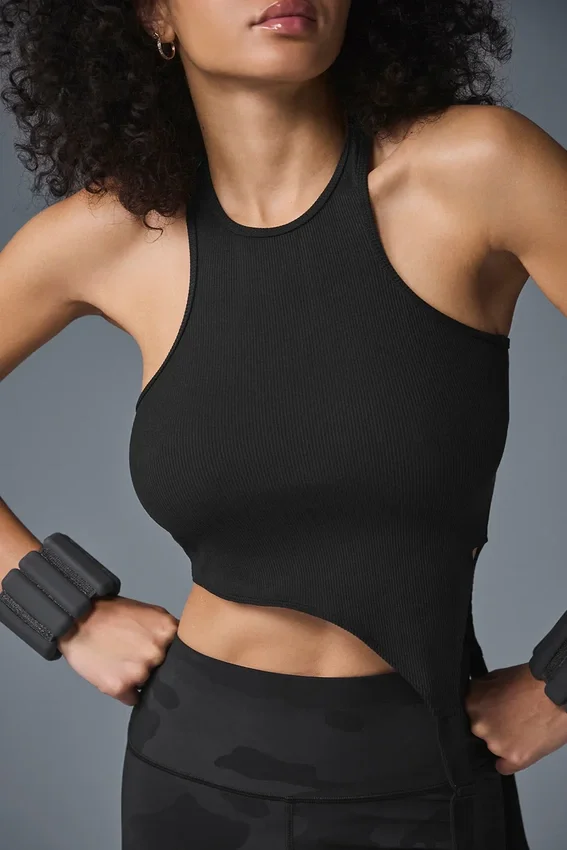 Débardeur Revelation en tissu Ribbed Alosoft – Noir