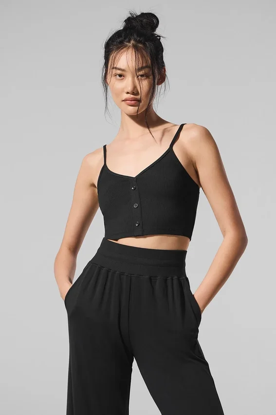 Débardeur « Ribbed Delicate Lounge » - Noir