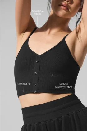 Débardeur « Ribbed Delicate Lounge » – Noir