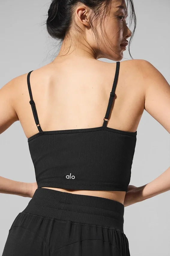 Débardeur « Ribbed Delicate Lounge » - Noir