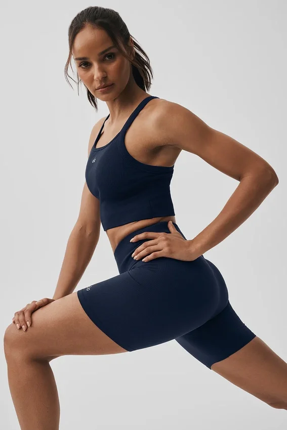 Débardeur sans coutures à côtes « Favorite » - Bleu marine