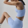Shorts « Favorite » en tissu côtelé sans coutures 5" - Bleu Provence clair