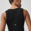 Débardeur sans coutures en pointelle - Noir