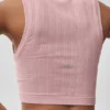 Débardeur sans coutures en pointelle – Rose vintage
