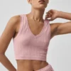 Débardeur sans coutures en pointelle – Rose vintage