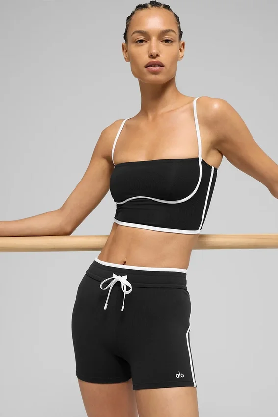 Débardeur-soutien-gorge « Airbrush » aux lignes épurées - Noir/Blanc