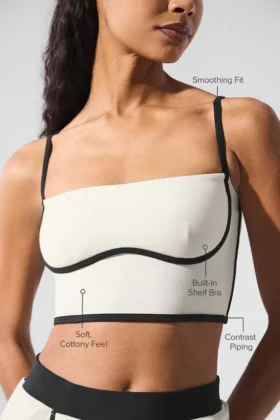 Débardeur-soutien-gorge Airbrush Streamlined – Ivoire/Noir