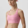 Débardeur-soutien-gorge Airlift à carreaux – Carreaux rose paradis