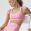 Débardeur-soutien-gorge Airlift à carreaux – Carreaux rose paradis