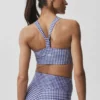 Débardeur à soutien-gorge Airlift Gingham Sleek – Vichy bleu marine