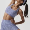 Débardeur à soutien-gorge Airlift Gingham Sleek – Vichy bleu marine