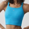 Débardeur-soutien-gorge Favorite sans coutures à côtes – Bleu azur