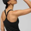 Débardeur-soutien-gorge sans coutures à côtes « Favorite » — Noir