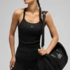 Débardeur-soutien-gorge sans coutures à côtes « Favorite » — Noir