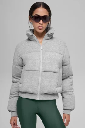 Doudoune-sweat - Gris chiné athlétique