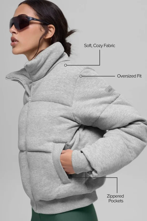 Doudoune-sweat - Gris chiné athlétique