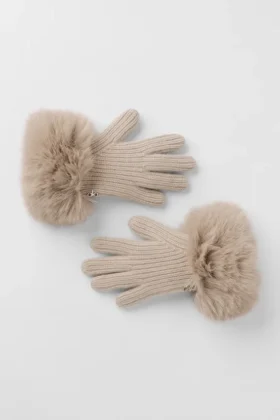 Gants en cachemire Courchevel - Gris chiné