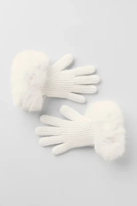 Gants en cachemire Courchevel – Ivoire