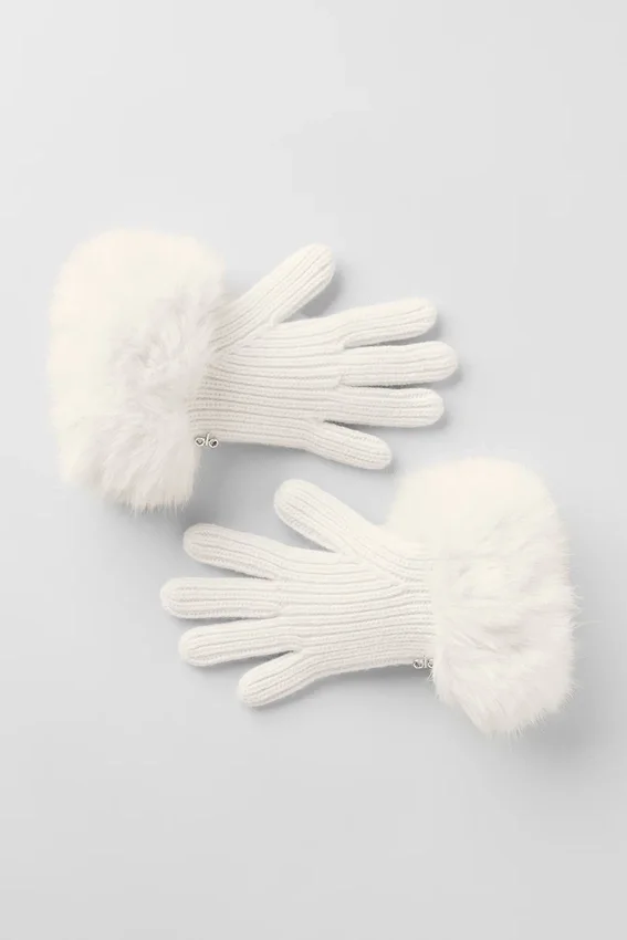 Gants en cachemire Courchevel - Ivoire